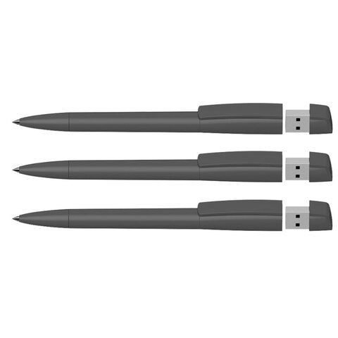 KLIO Pen plast tip, med 4 GB usb stik, Turnus T USB 2.0-Mørkegrå