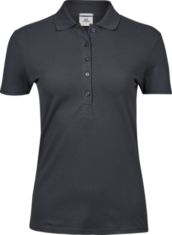 TEE JAYS Ladies Luxury Stretch Polo, Økologisk, dame-Mørkegrå