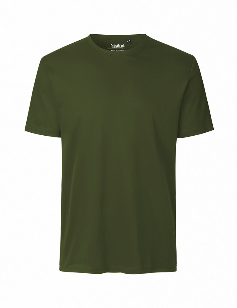 NEUTRAL Interlock T-shirt, 100% Økologisk Fairtrade Bomuld-Militær