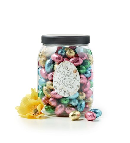 Påske Plastbøtte m. Praline Æg, 1000 g. - 