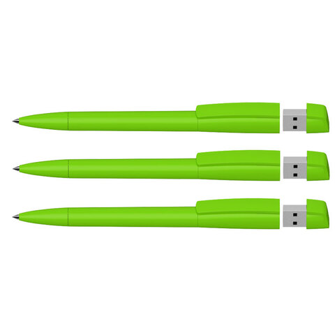 KLIO Pen plast tip, med 4 GB usb stik, Turnus T USB 2.0-Neon Grøn