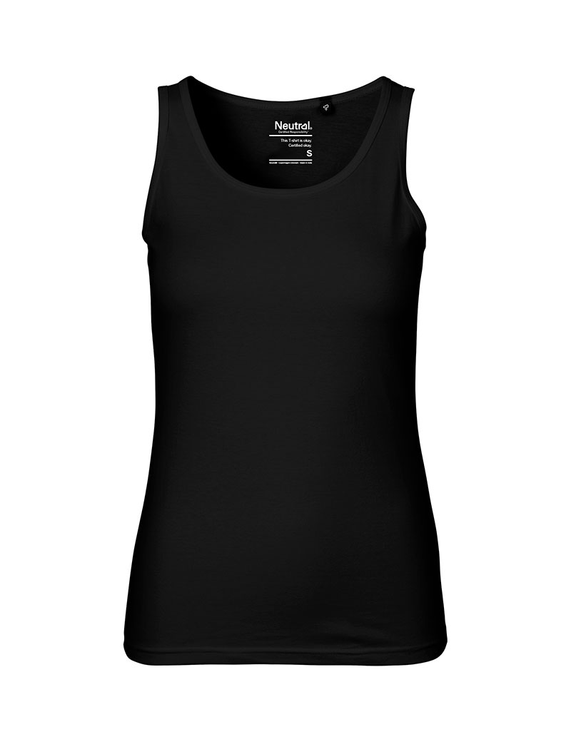 NEUTRAL Dame Tank Top, 100% Økologisk Fairtrade Bomuld-Sort