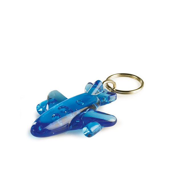 Flyver Nøglering - Genbrugs Akryl-Klar Blå