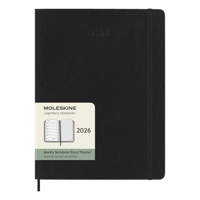 Moleskine XL soft cover 12 måneders notesbog-Sort