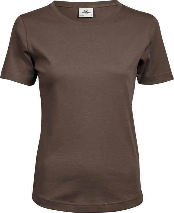 TEE JAYS Interlock t-shirt - Økologisk, dame-Chokolade