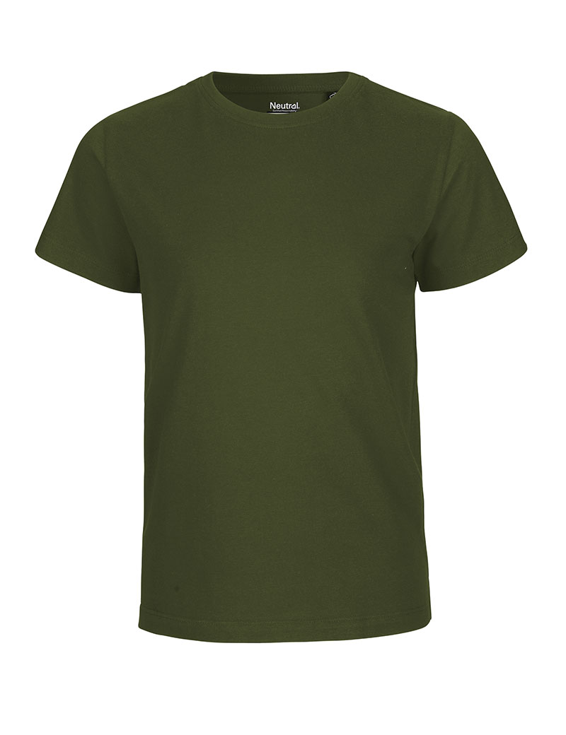 NEUTRAL T-shirt Børn, 100% Økologisk Fairtrade Bomuld-Army
