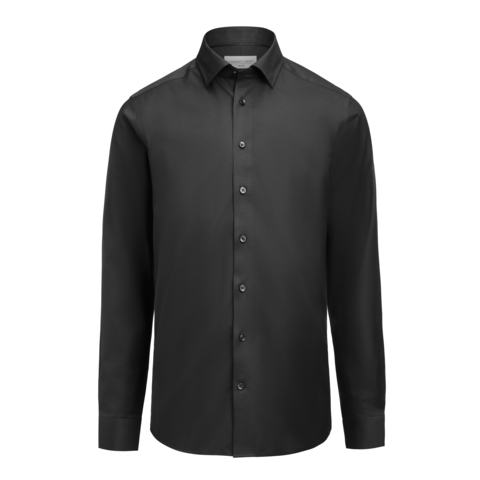 J. HARVEST & FROST GB02 Twill Stretch Regular Fit Skjorte - Herre - Sort