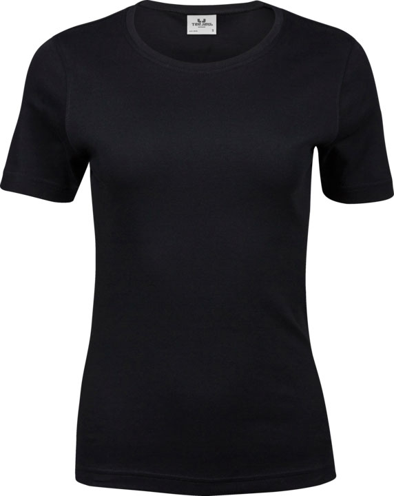 TEE JAYS Interlock t-shirt - Økologisk, dame - Sort