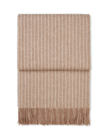 ELVANG Stribes Plaid - Recycled alpakauld & fåreuld - Brun