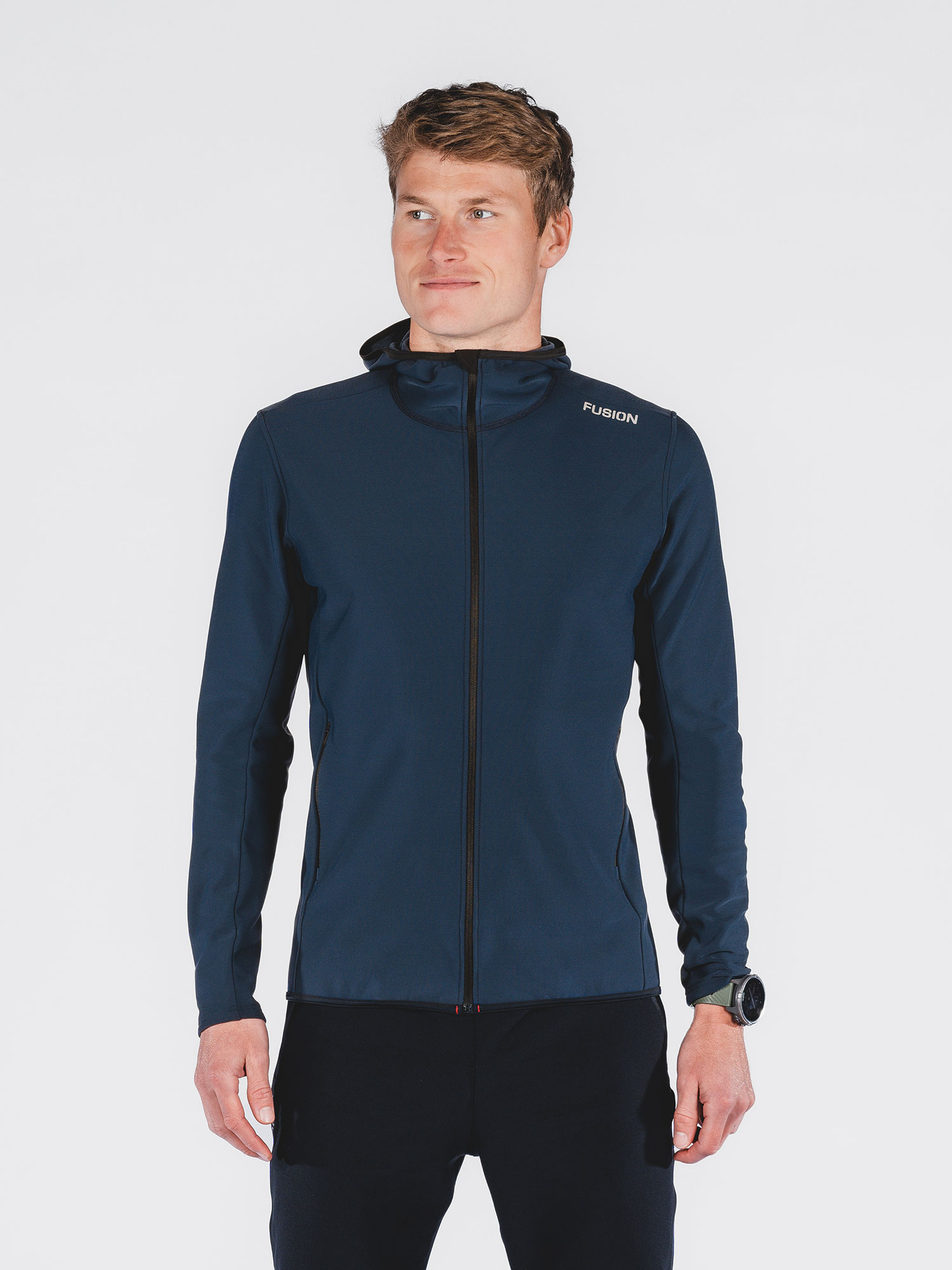 FUSION Recharge Hoodie, Herre - Mørke blå