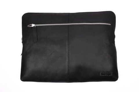 Læder PC Sleeve 15-16 tommer - Sort