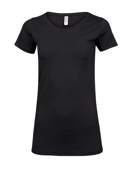 TEE JAYS Fashion Stretch T-shirt med ekstra længde, dame - Sort