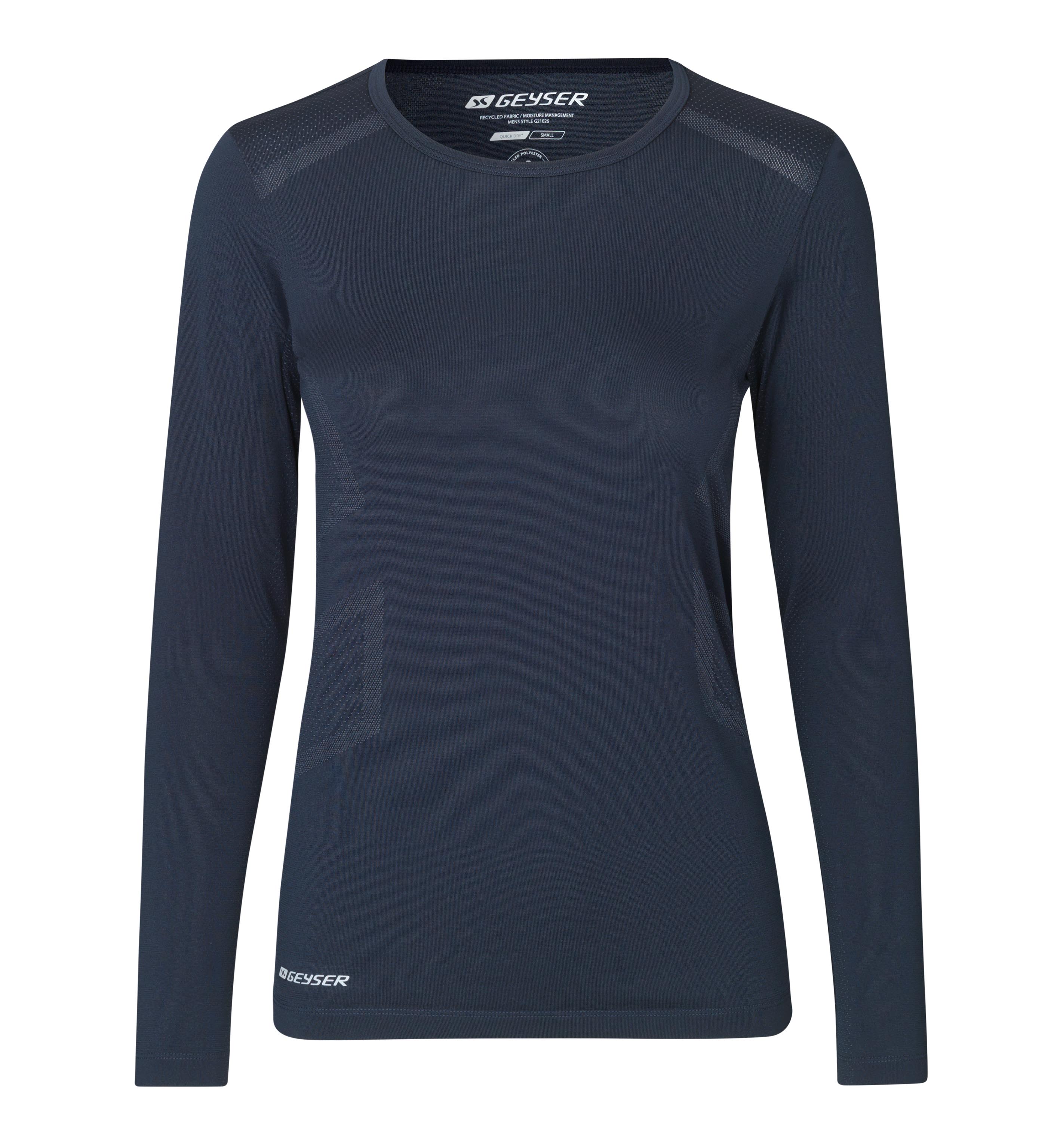GEYSER long-sleeved T-shirt, seamless, dame - rPet - Navy