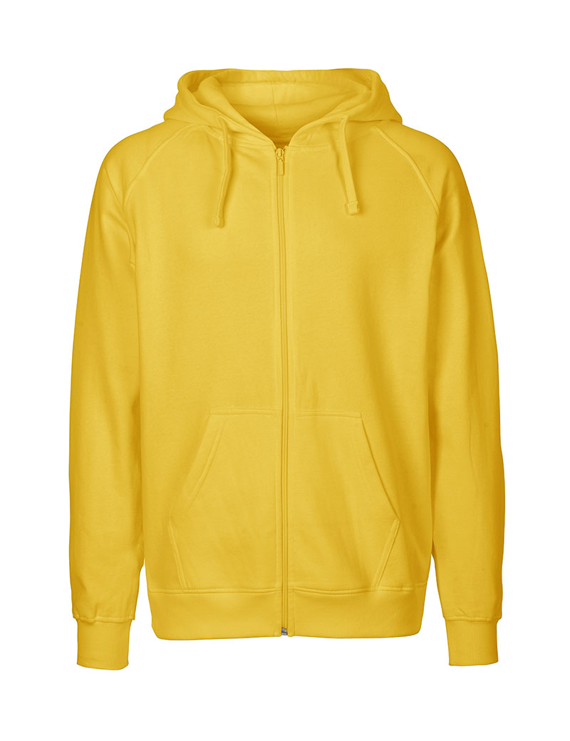 NEUTRAL Zip Hoodie, 100% Økologisk Fairtrade Bomuld - Gul