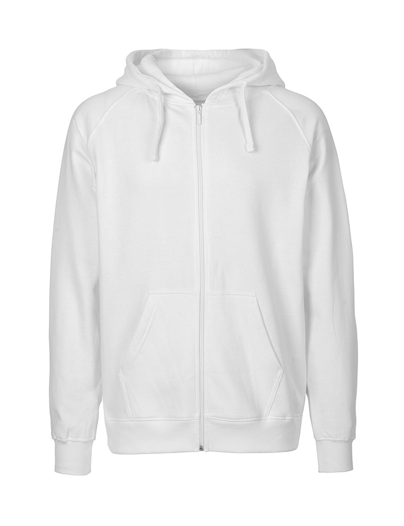 NEUTRAL Zip Hoodie, 100% Økologisk Fairtrade Bomuld - Hvid