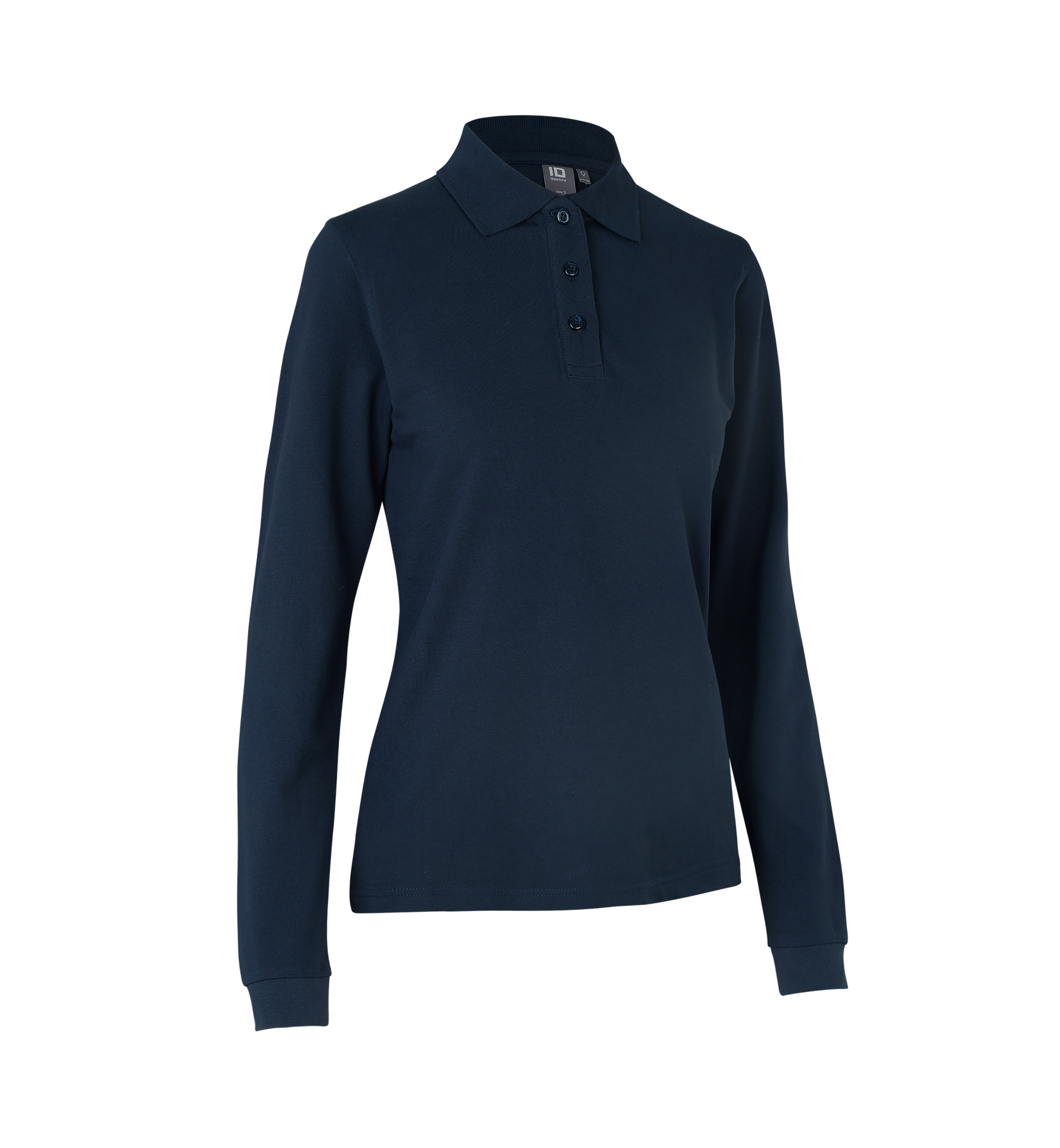 ID Langærmet poloshirt stretch, dame - Navy