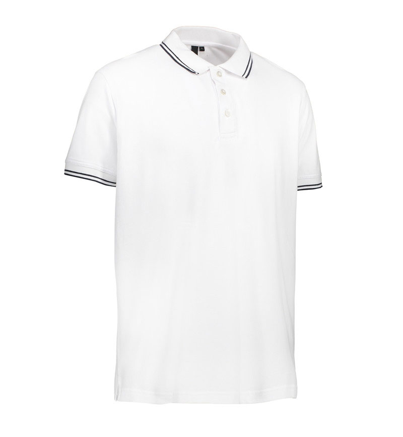 ID Strech Contrast Poloshirt - Hvid