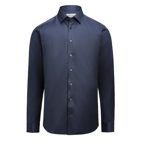 J. HARVEST & FROST GB02 Twill Stretch Regular Fit Skjorte - Herre - Navy
