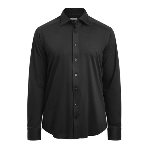 J. HARVEST & FROST IB132 Interlock Knit Slim - Herre - Sort