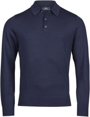 TEE JAYS Polo Knit - 50% Merinould - Navy