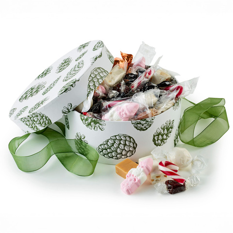 Hatteæske med Julemix, 600 g. - Grøn