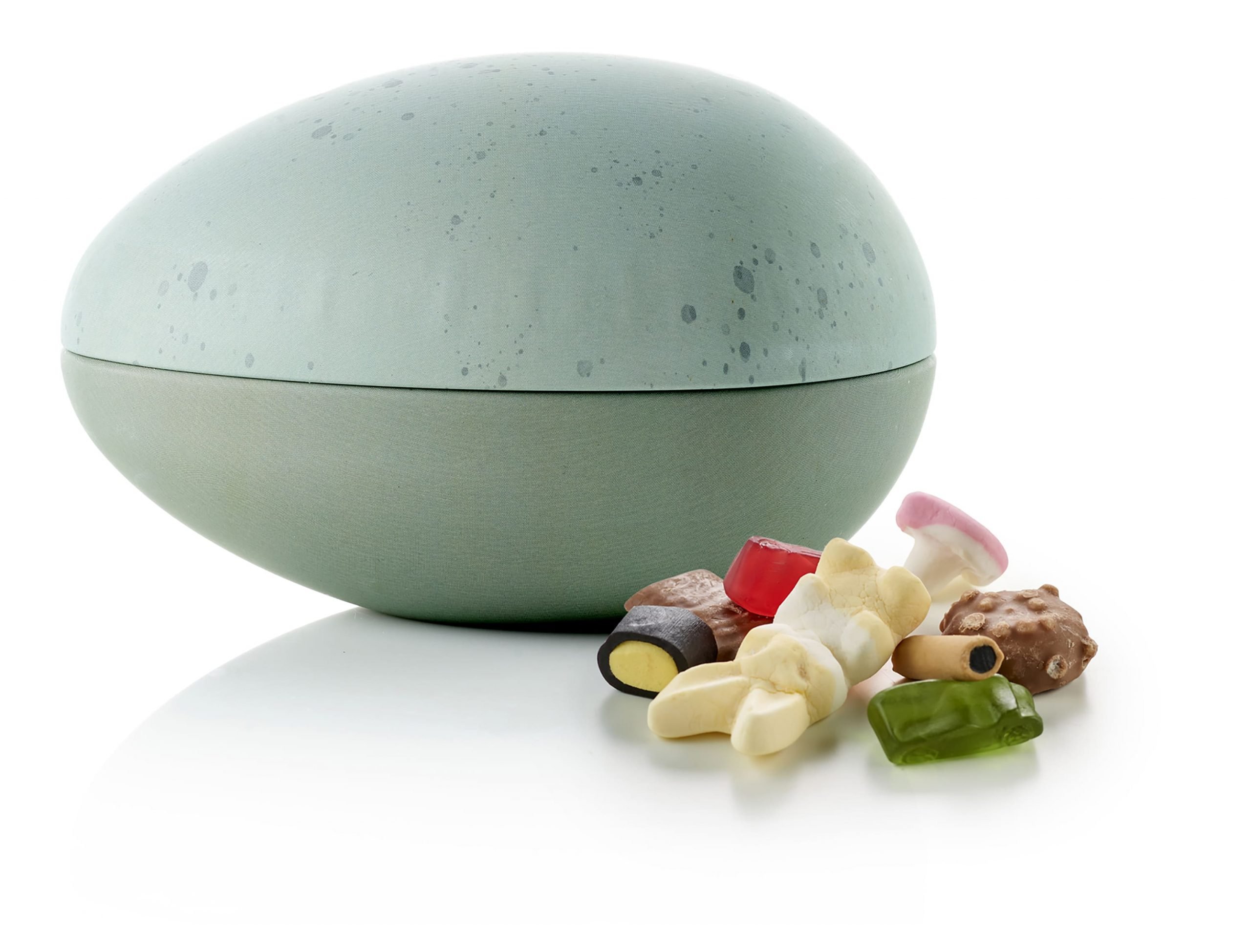 Metal Påskeæg Familieblanding, 200 g. - Grøn Mønstret