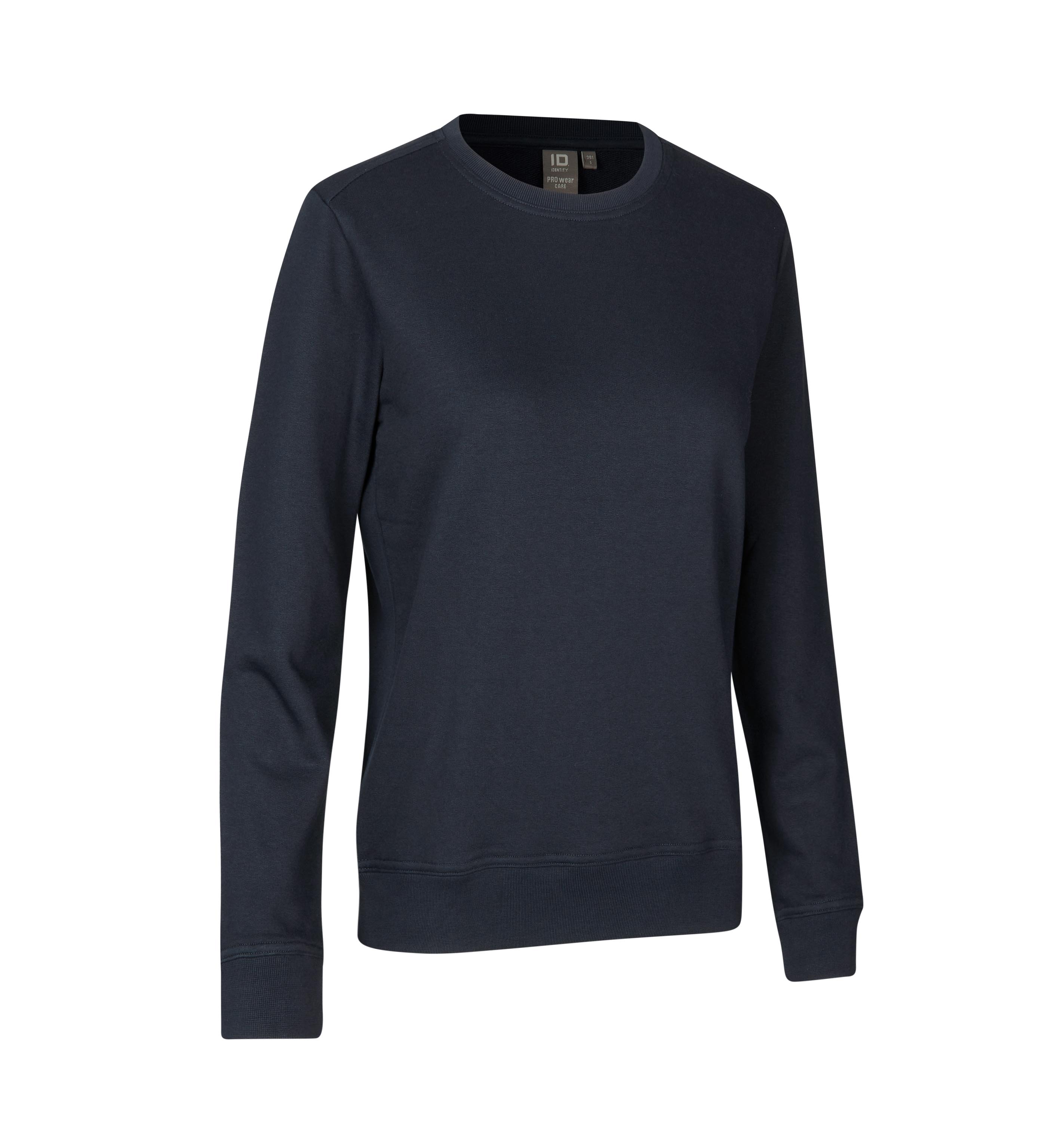 ID PRO Wear CARE sweatshirt I ubørstet, Dame, Genbrugs bomuld - Navy