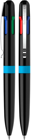 SCHNEIDER Multicolor Kuglepen - rPET - Sort/ Turquise