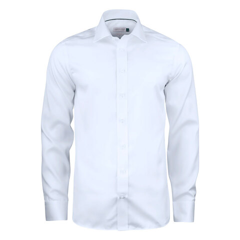 J. HARVEST & FROST GB01 Twill Regular Skjorte - Herre - Hvid