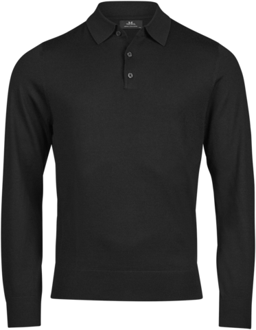 TEE JAYS Polo Knit - 50% Merinould - Sort