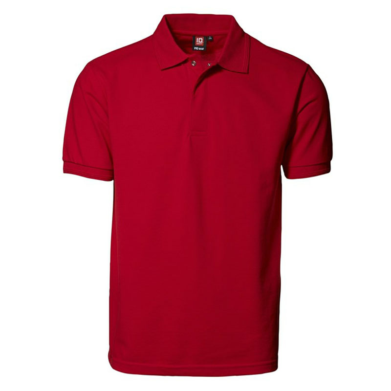 ID Pro Wear Poloshirt - Trykknap - Rød
