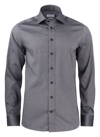 J. HARVEST & FROST GB01 Twill Slim Skjorte - Herre - Grå
