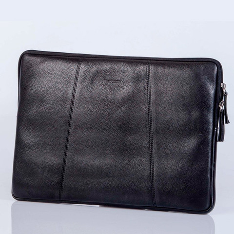 BON GOÛT Læder Laptop Sleeve 15 tommer - Sort