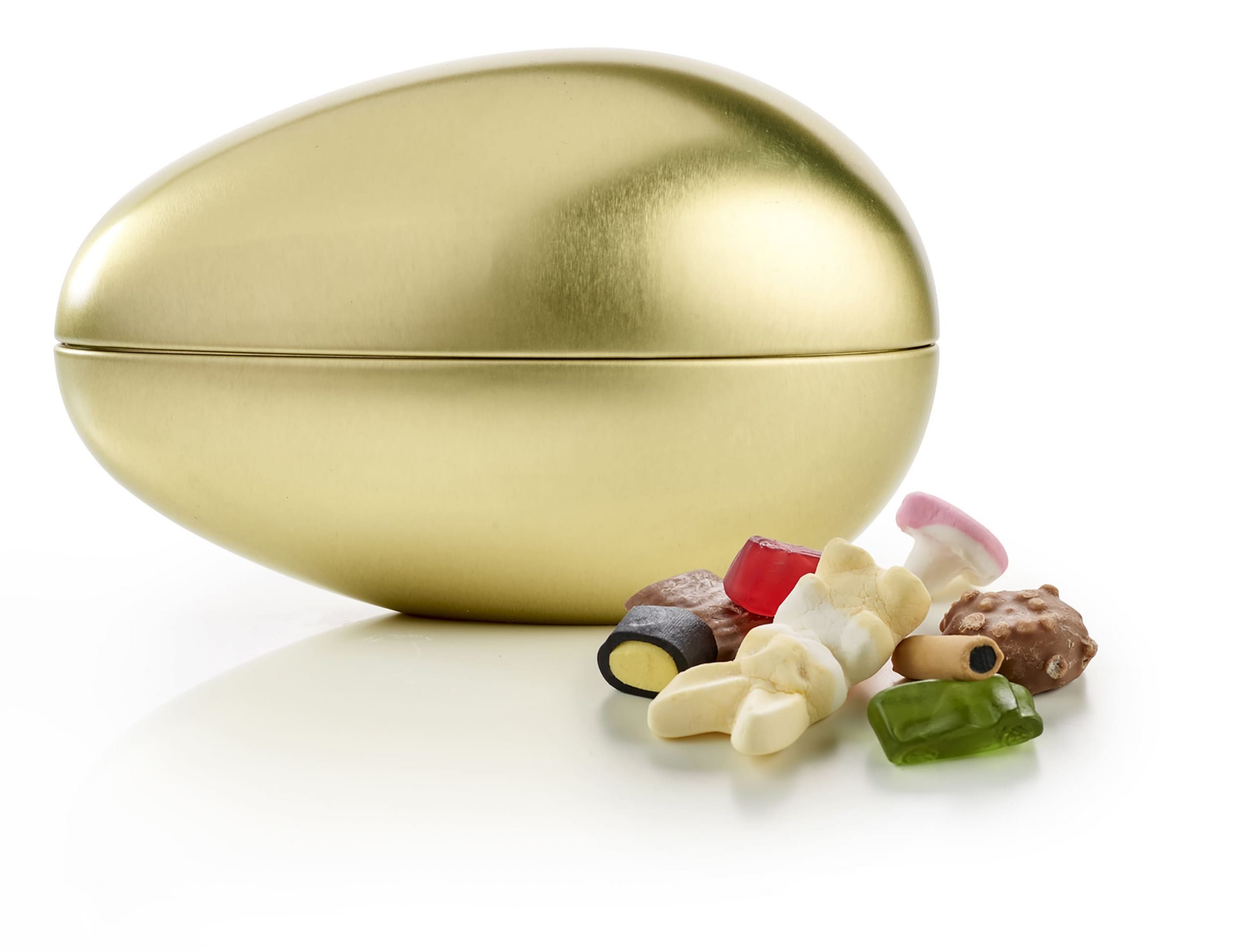 Metal Påskeæg Familieblanding, 200 g. - Guld