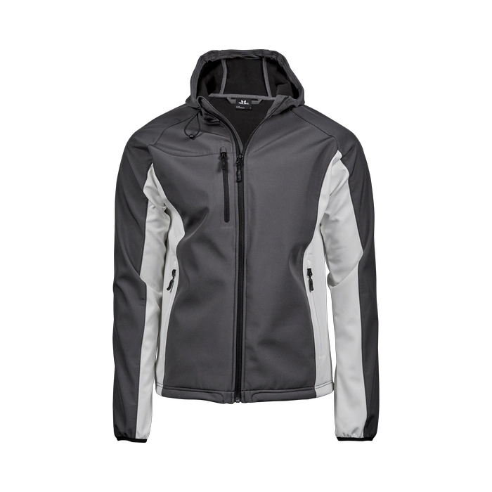 Hooded Letvægt Performance Softshell - Dark grey / Off white