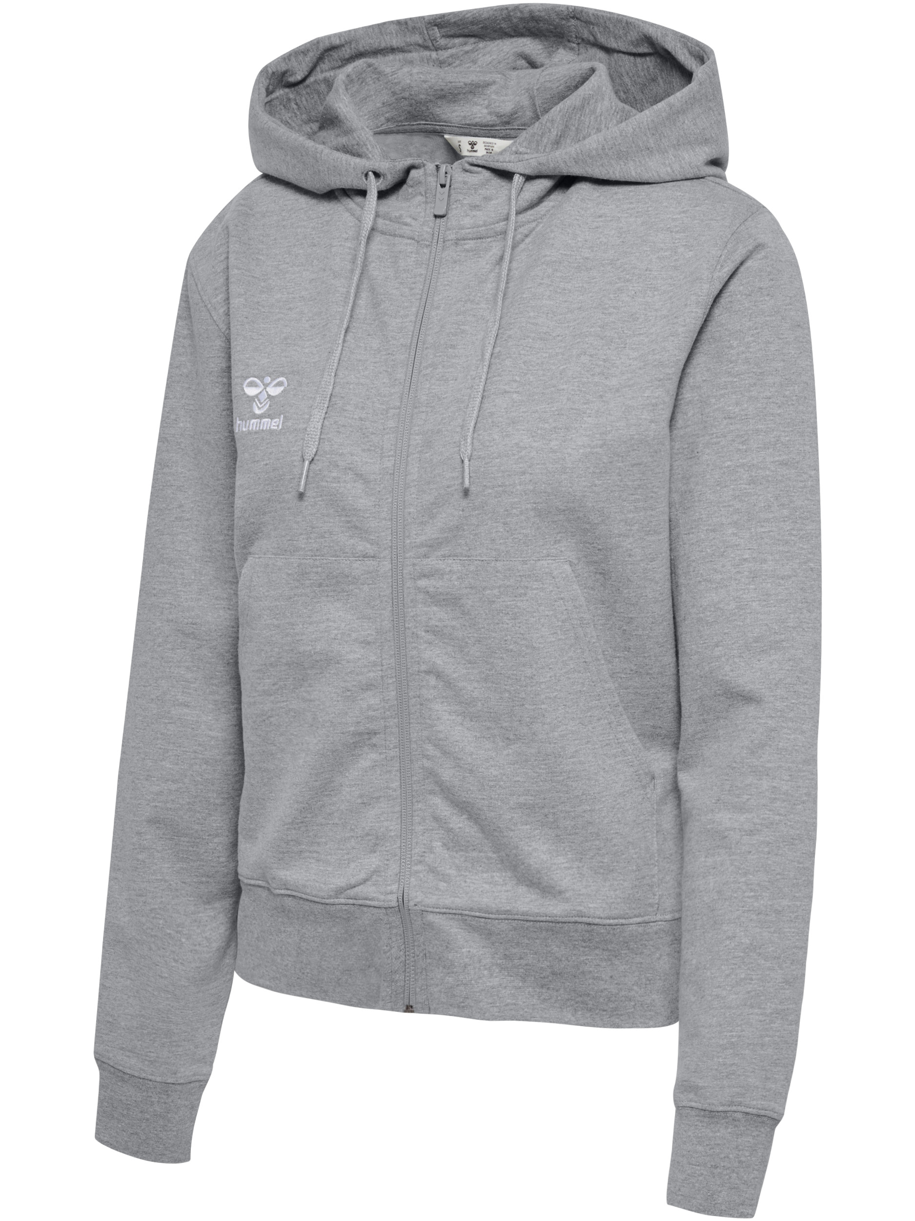 HUMMEL 2.0 Zip Hoodie, Dame - Økologisk Bomuld - Grå melange