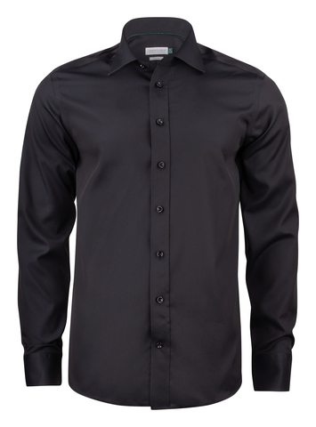 J. HARVEST & FROST GB01 Twill Slim Skjorte - Herre - Sort