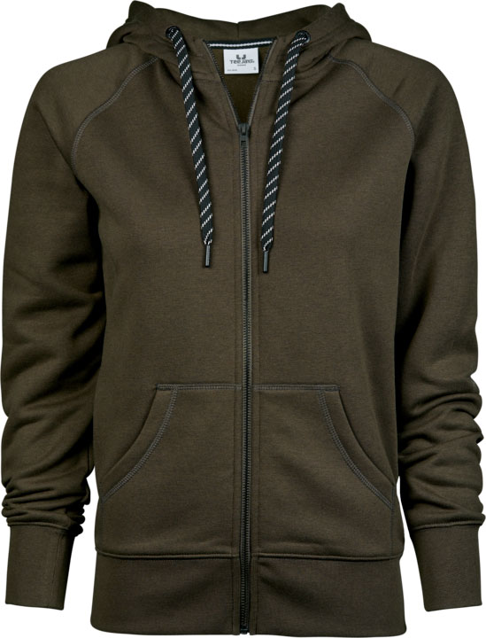 TEE JAYS Ladies Fashion Full Zip Hood - Oliven