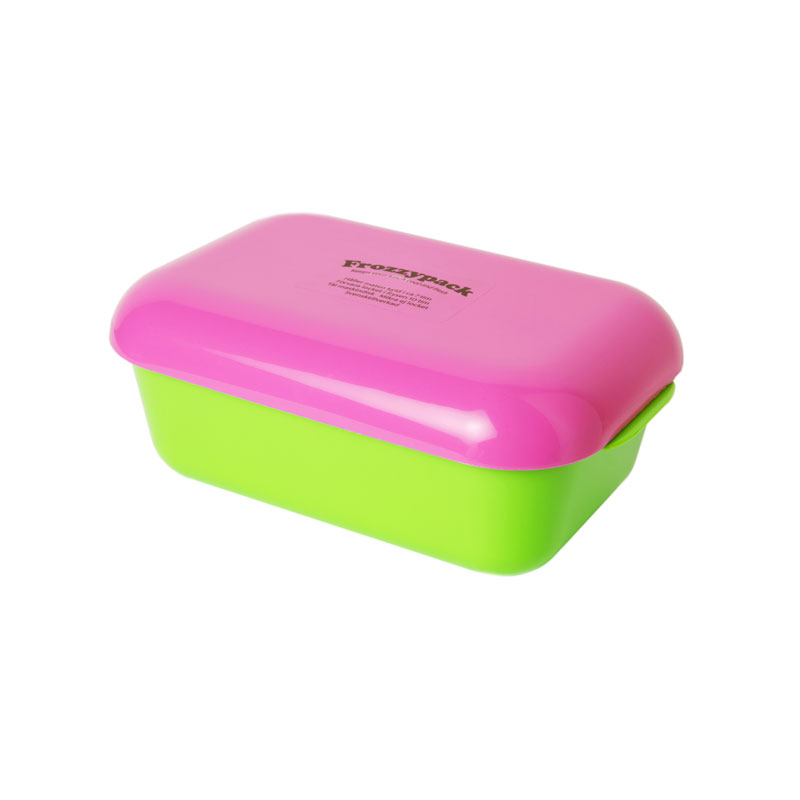 Frozzypack Madkasse med køleelement i låget - Lime/pink