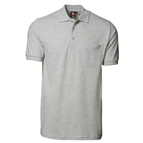 ID Klassisk Poloshirt - Lomme - Grå melange