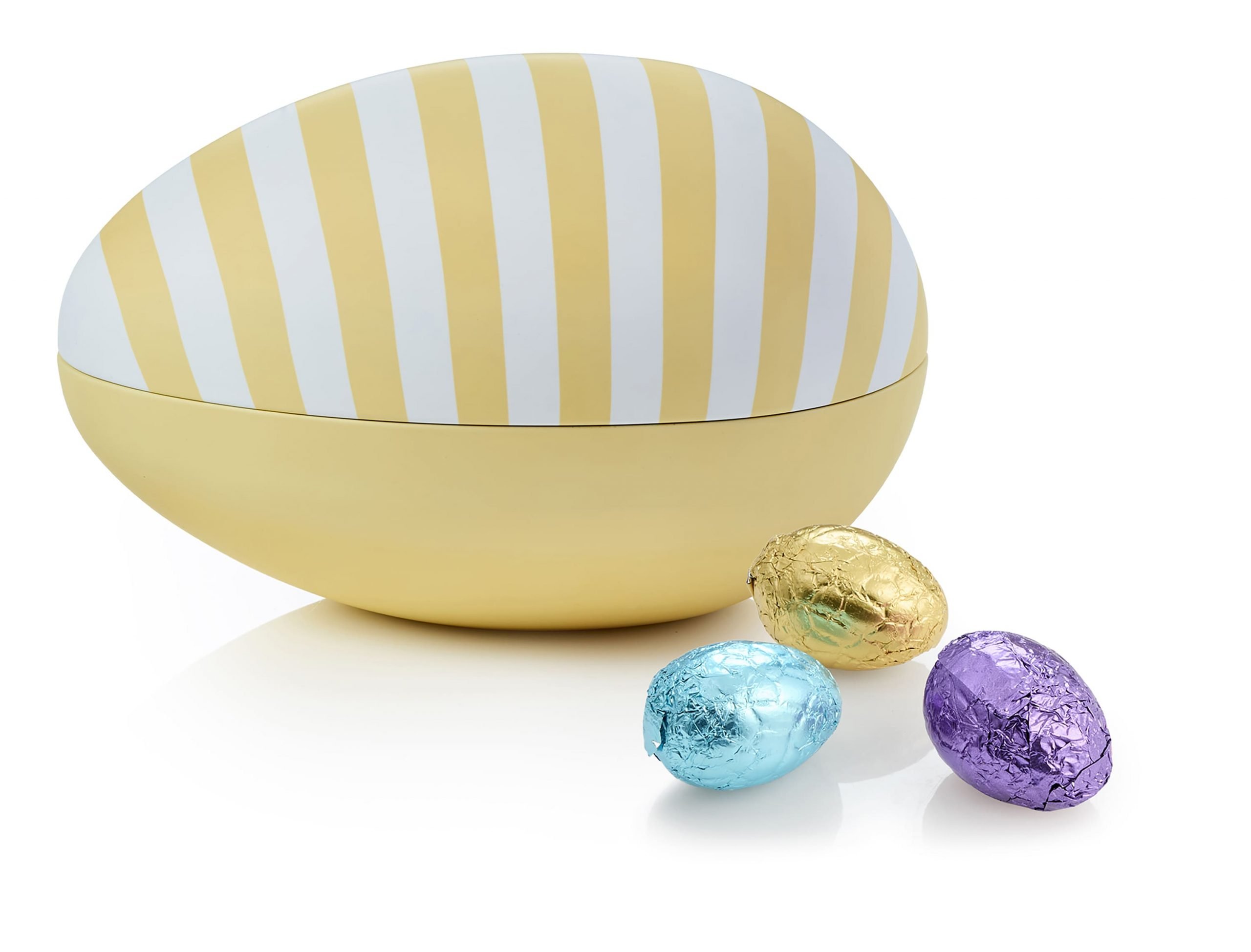 Metal Påskeæg med Luksus Æg, 250 g. - Lyse Gul