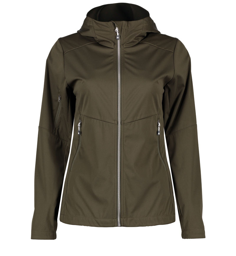 ID Letvægts softshell Jakke, dame - Flaskegrøn