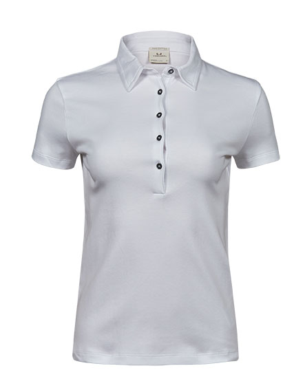 TEE JAYS Pima Cotton Polo, dame - Hvid