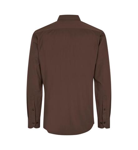 SEVEN SEAS Hybrid Skjorte - Slim-Mocca