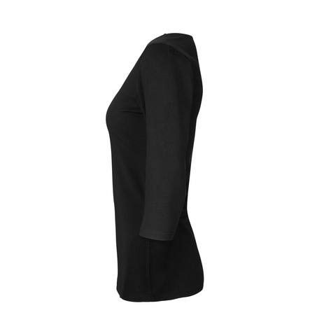 ID Stretch T-shirt ¾ ærmet, dame-Sort