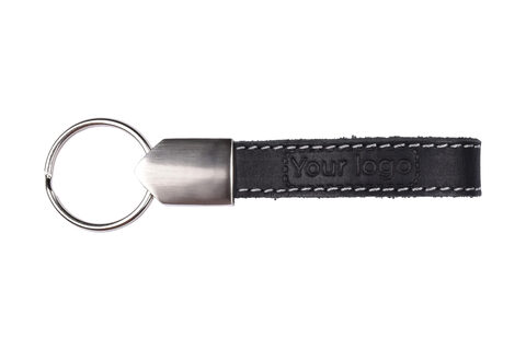 Læder Nøglering med metal