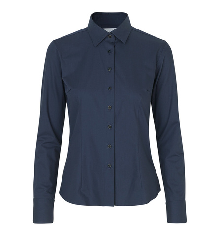 Seven Seas Hybrid Skjorte, Dame-Navy