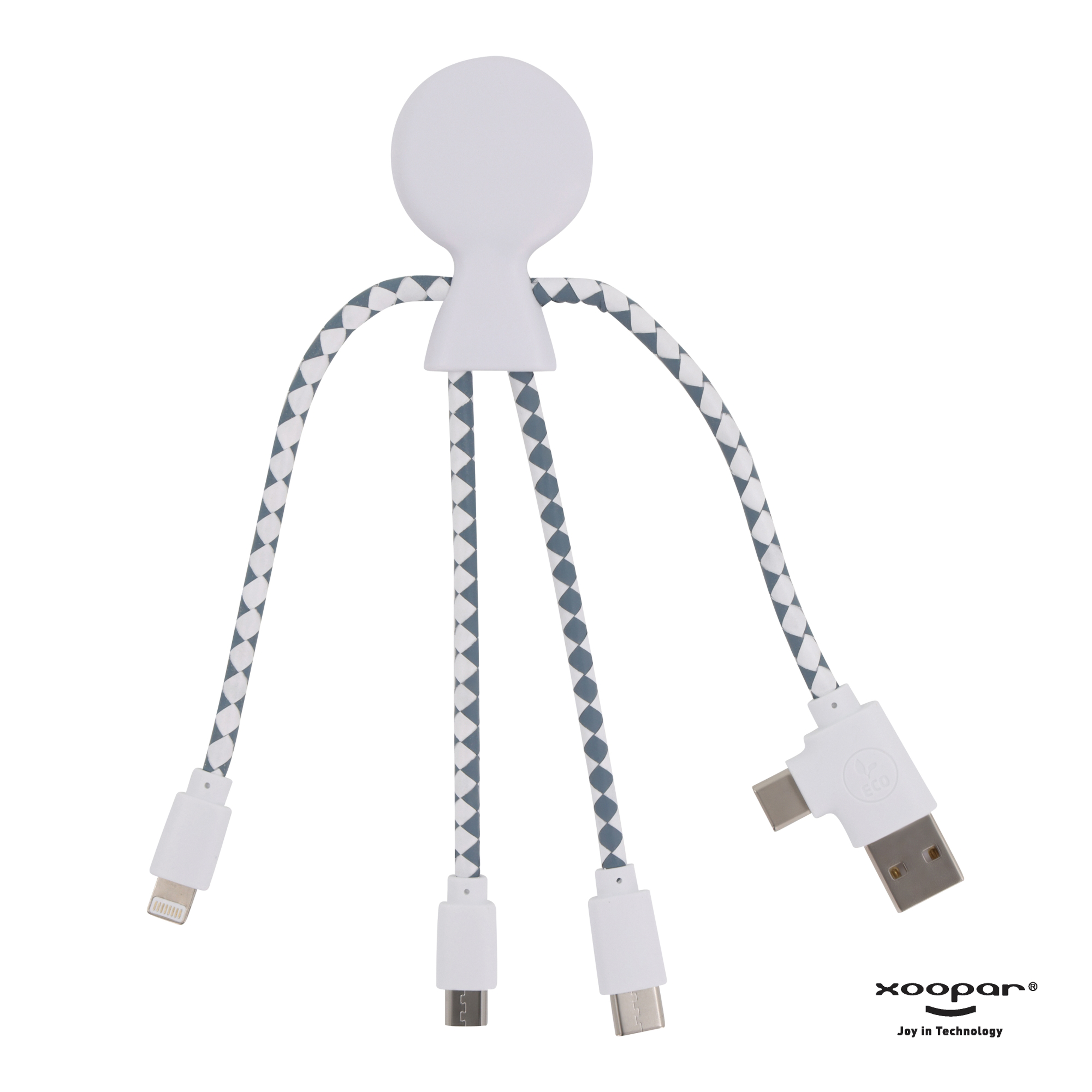 Xoopar Mr. Bio Charging cable - rPet-Hvid