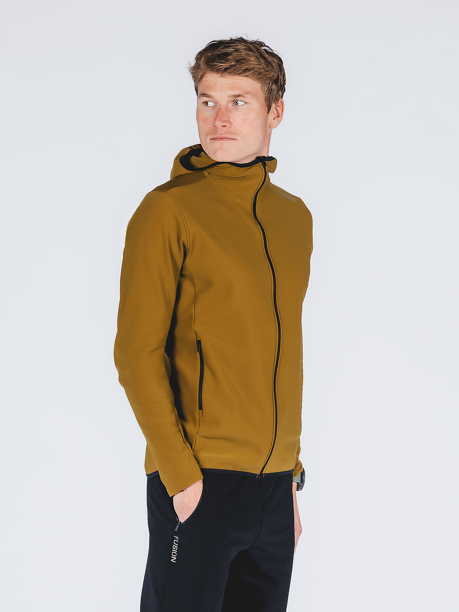 FUSION Recharge Hoodie, Herre-Mustard