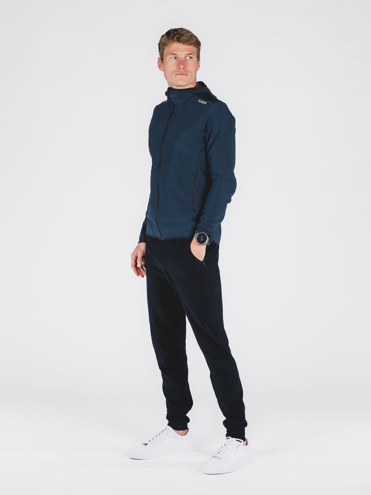 FUSION Recharge Hoodie, Herre-Mørke blå